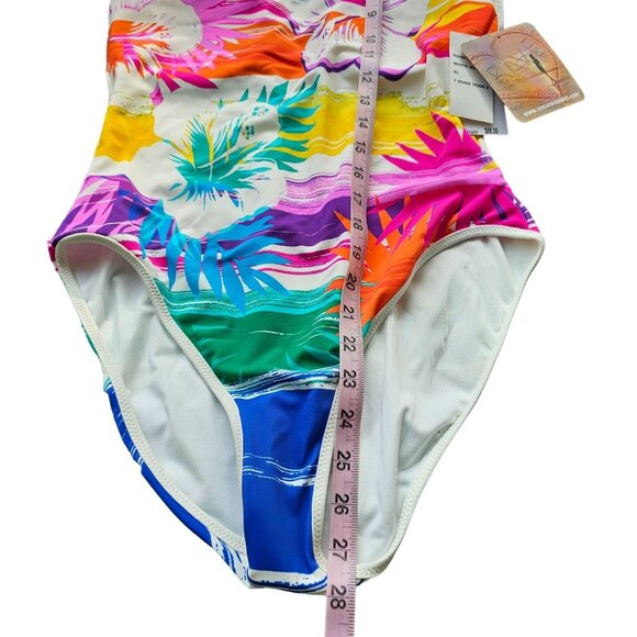 NWT COCO RAVE Floral One Piece Bathingsuit Back Detail sz 8 - Picture 8 of 12